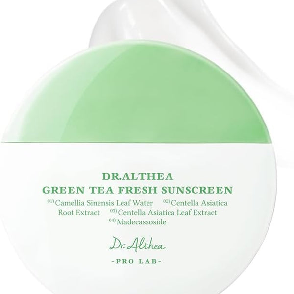 Dr Althea Green Tea Fresh Sunscreen envase frontal del bote