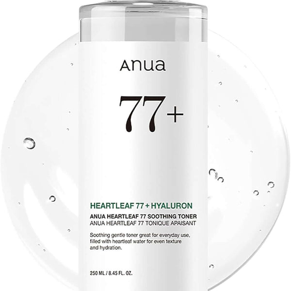 Tónico Heartleaf 77 Anua frasco de 250 ml con textura acuosa.