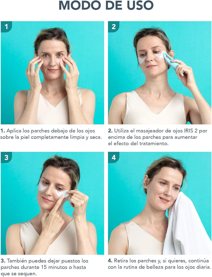 Foreo Iris Parches de Ojos vista lateral del envase