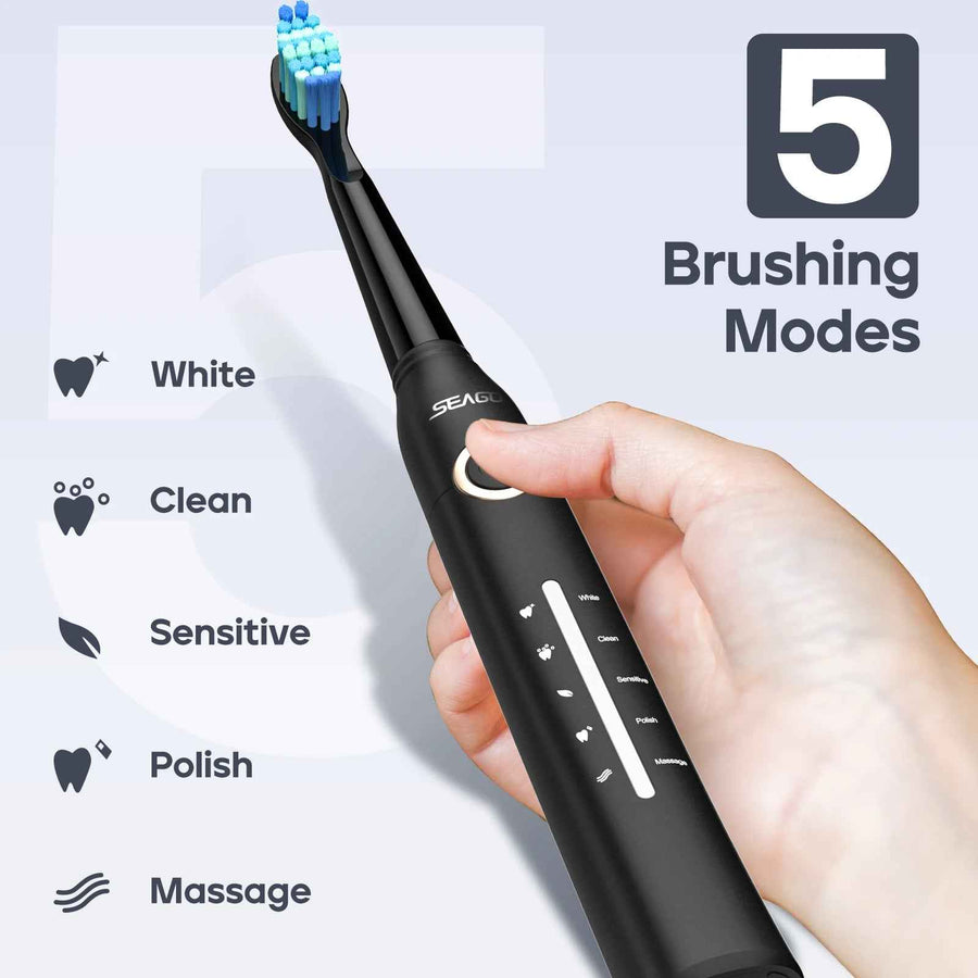 SEAGO SG 958 Electric Toothbrush con 10 Cabezales