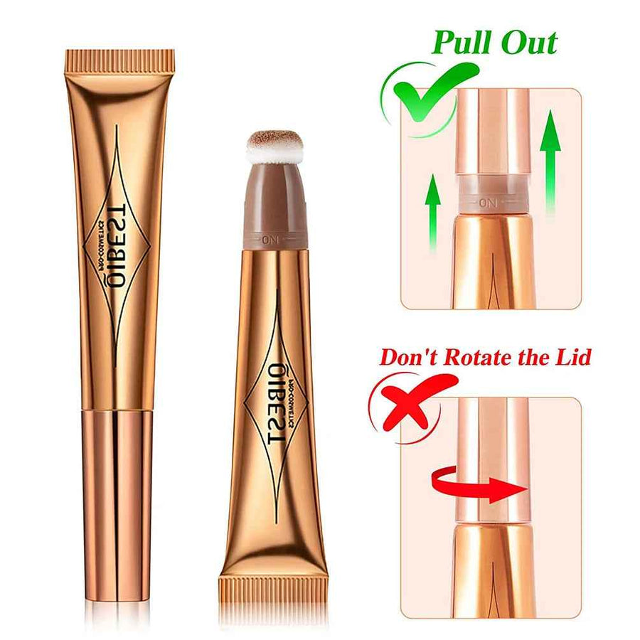 Maquillaje líquido 3 en 1 con aplicador cushion muestra de los tonos disponibles.