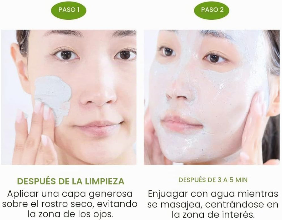 Beplain Mung Bean Pore Clay Mask resultado tras el aclarado