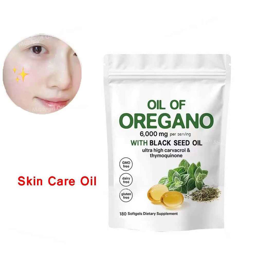 Aceite de Orégano en Cápsulas con aceite de comino negro en el envase