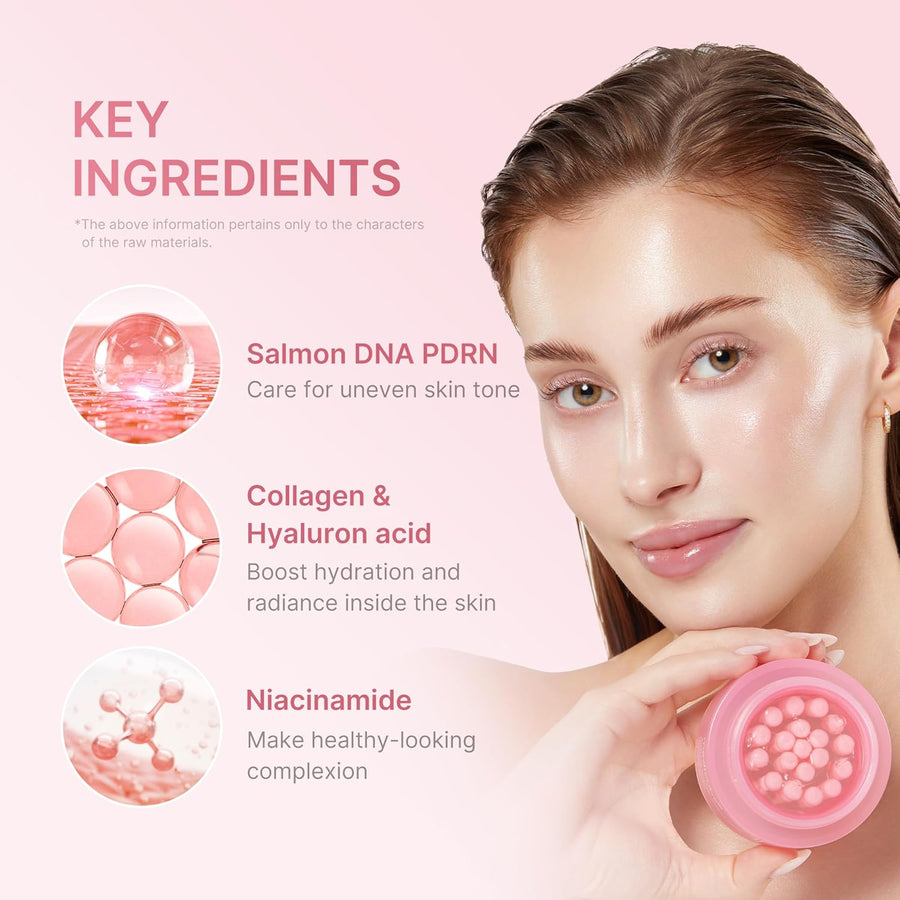 Capsule Cream con PDRN Medicube mezcla en el dorso de la mano.