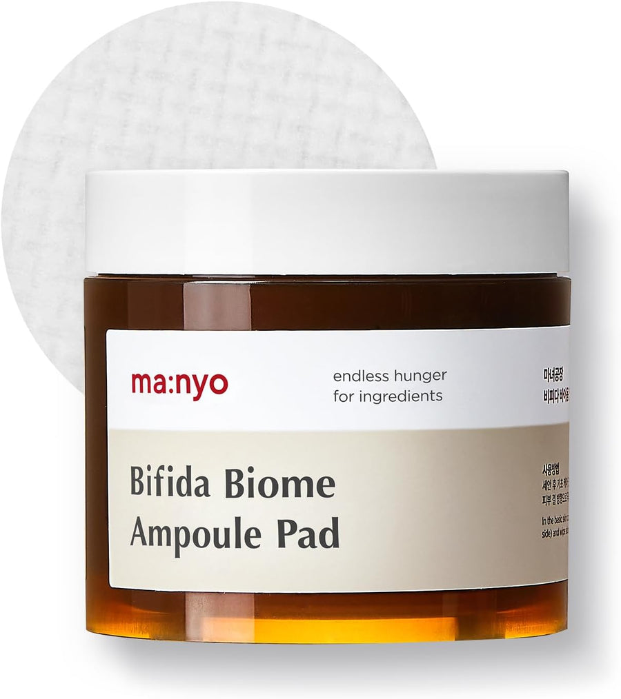 Manyo Factory Bifida Biome Ampoule Pad envase frontal del bote