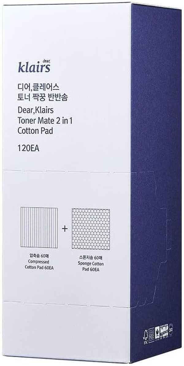 Almohadillas de Algodón Toner Mate envase frontal de la caja.