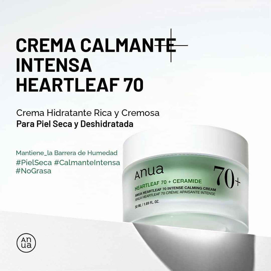 Crema calmante Heartleaf 70% Anua textura cremosa sobre una superficie.