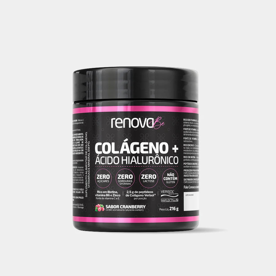 Colágeno Verisol Cranberry Renova Be benefícios para a pele.