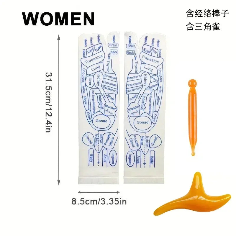 Calcetines de Acupresión para Pies comparación de tallas hombre y mujer.