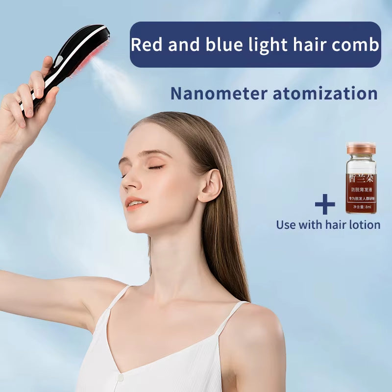 Peine Masajeador Capilar NANOFOG nebulización sobre el cabello.