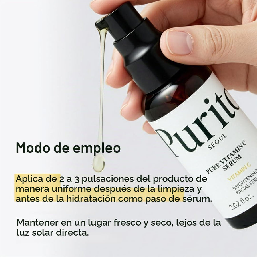 Sérum de Vitamina C Pura Purito ingredientes destacados del producto.