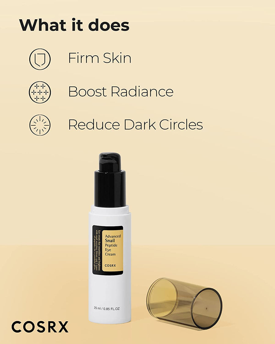 Crema Contorno de Ojos con Caracol COSRX detalle del tubo y la tapa.