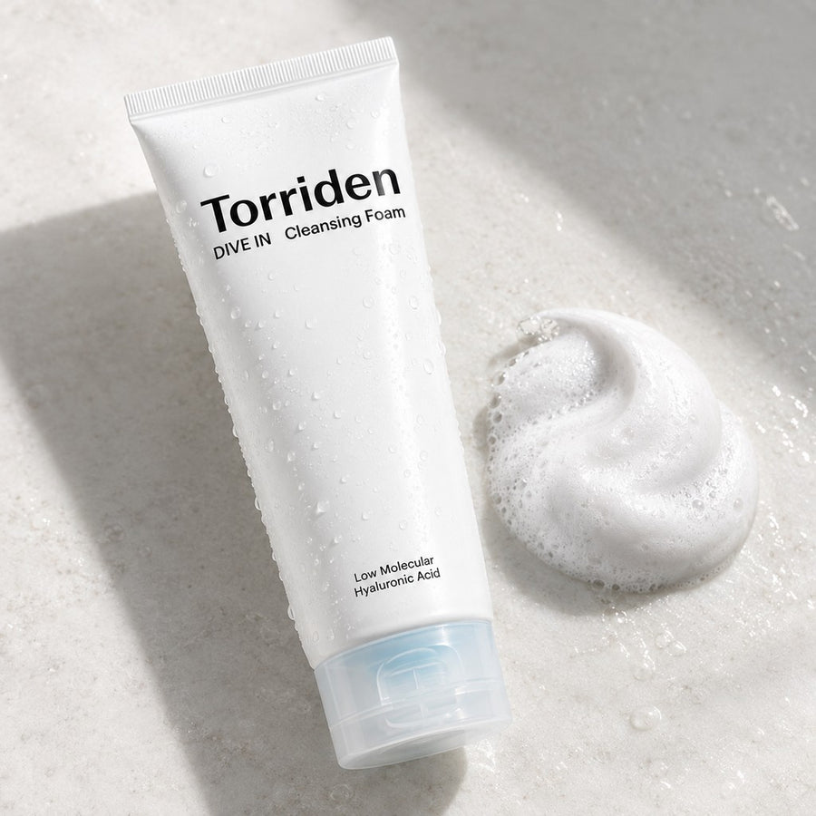 Kit Hidratación Torriden DIVE IN: tubo de la espuma limpiadora Cleansing Foam junto a su espuma