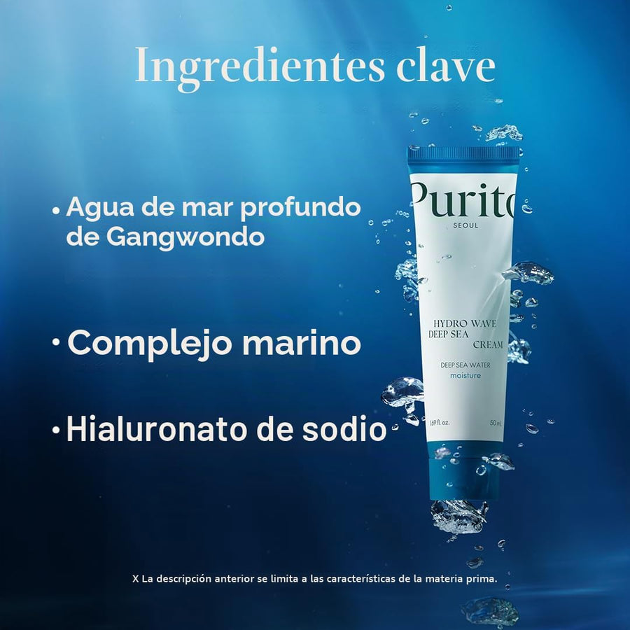 Deep Sea Pure Water Cream Purito aplicación sobre el rostro.