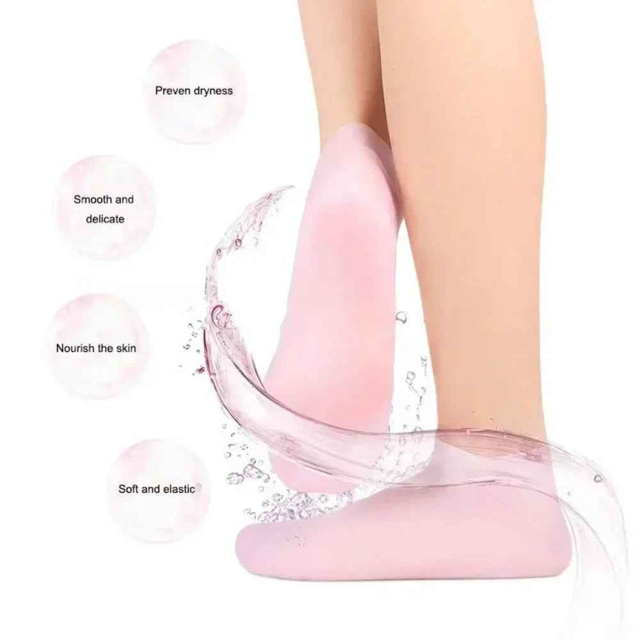 Calcetines de gel de silicona hidratantes abertura tipo tobillera.
