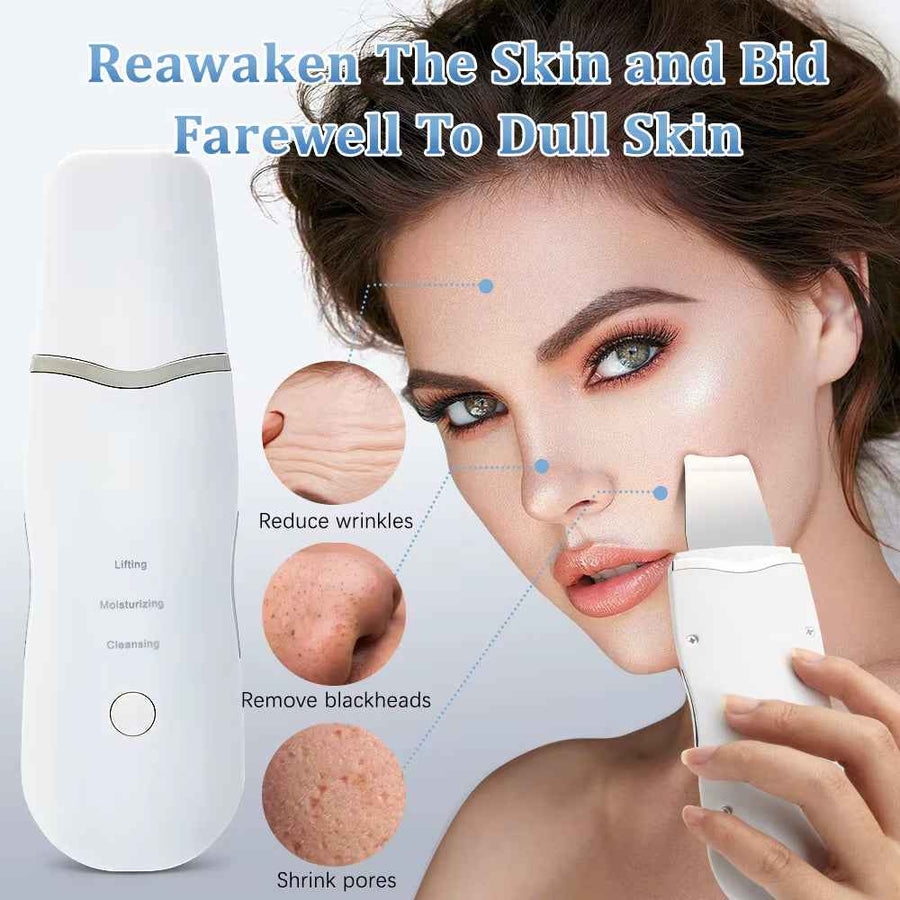 Espátula Ultrasónica Facial aplicación en el rostro