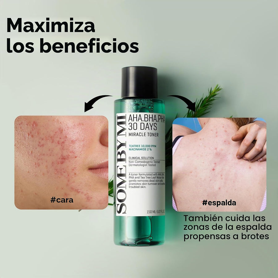 Tónico Exfoliante AHA BHA PHA Some By Mi ingredientes destacados del producto.
