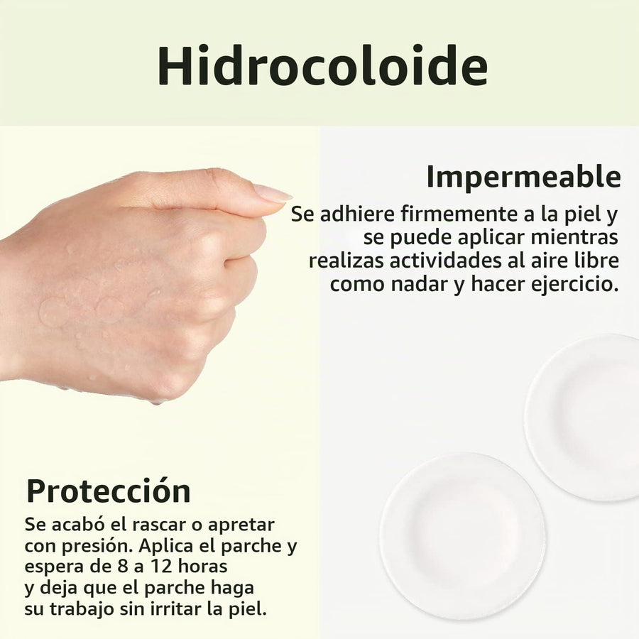 Parches Cica Care VT Cosmetics aplicación sobre la piel.