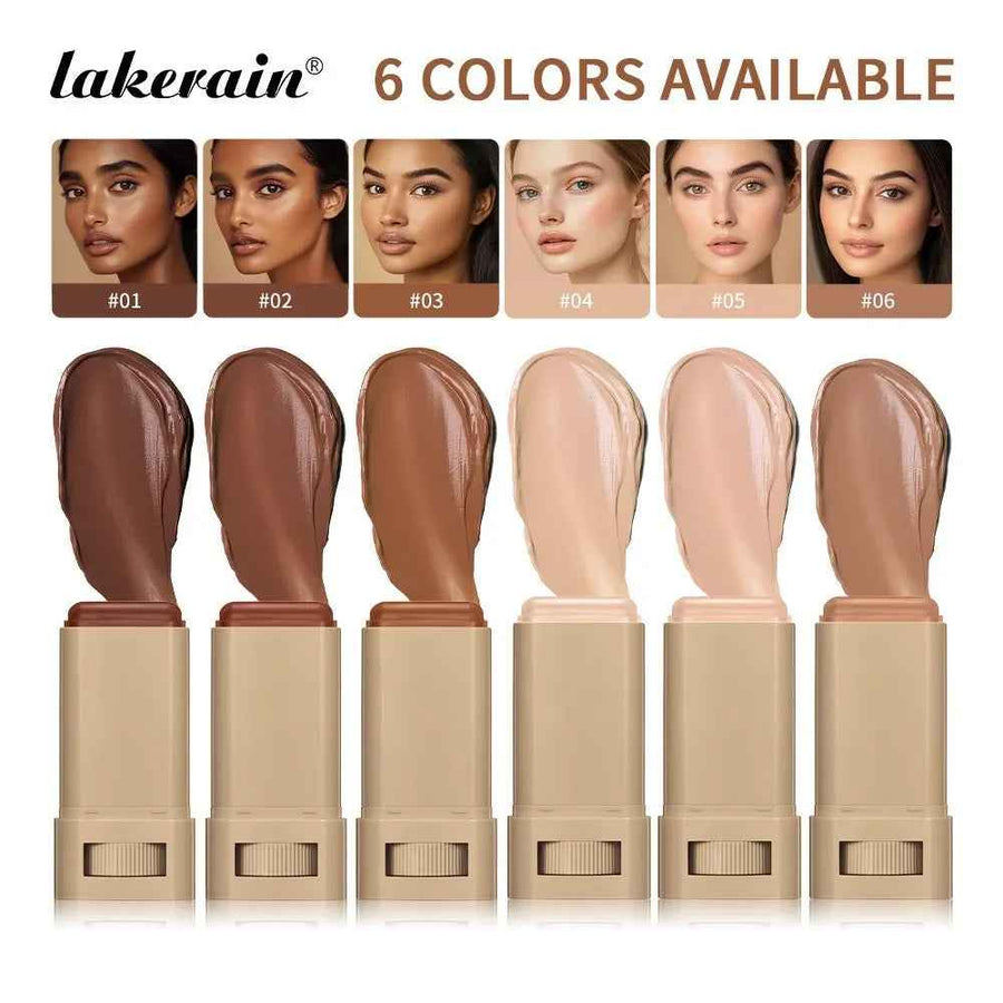 Stick de Base de Maquillaje con Sérum aplicado en el rostro.