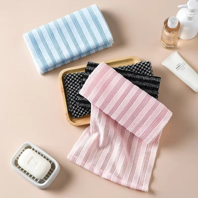 Toalla Exfoliante Japonesa detalle del material de algodón y poliéster