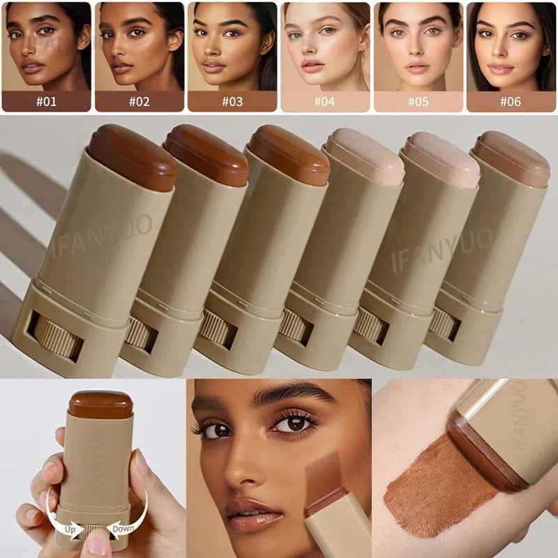 Stick de Base de Maquillaje con Sérum textura cremosa en swatch.