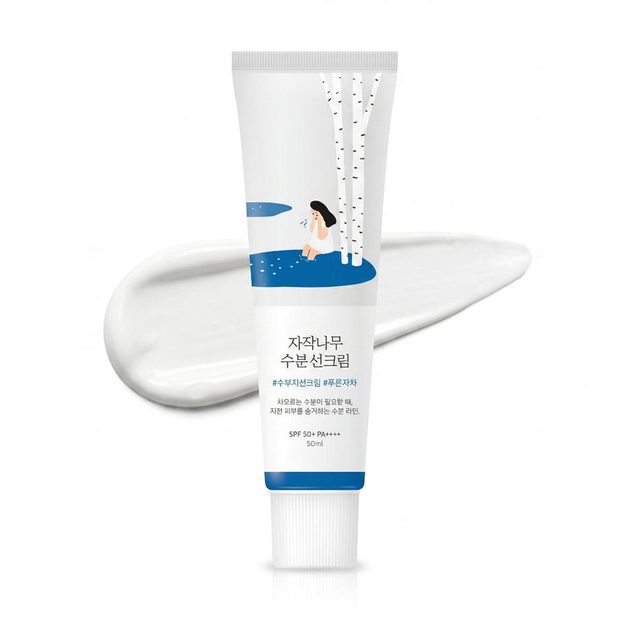 Kit Hidratación Round Lab: protector solar Birch Juice Moisturizing Sun Cream SPF50+ de 50 ml