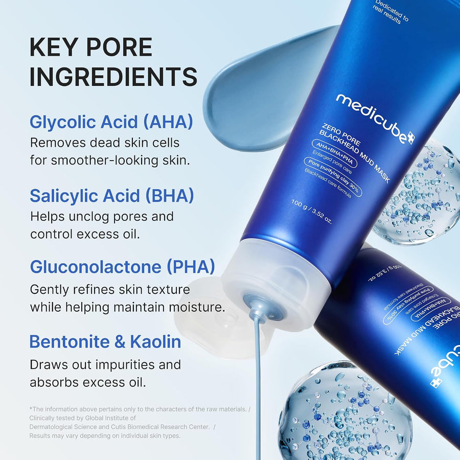 Medicube Zero Pore Blackhead Mud Mask textura de arcilla sobre espátula