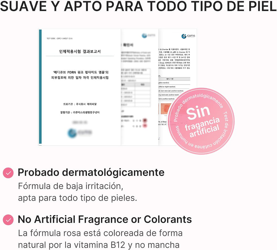 Medicube PDRN Pink Peptide Serum with Salmon DNA resultados de hidratación.