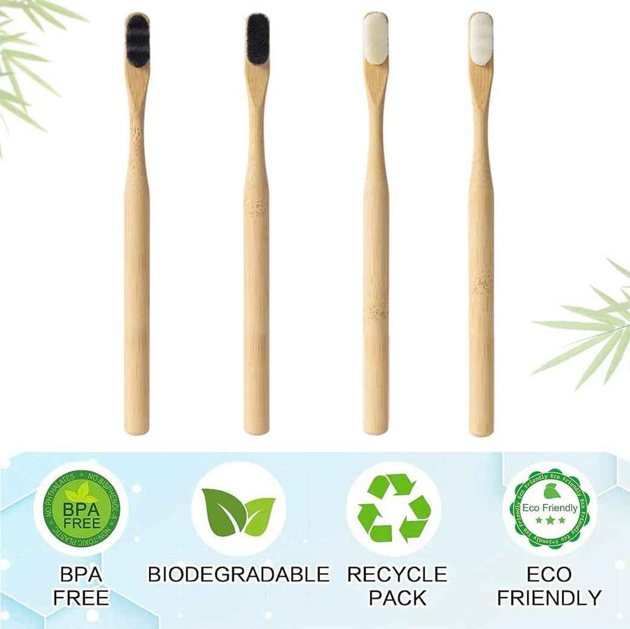 Bamboo Toothbrush Set 4Pcs Cerdas Extra Suaves