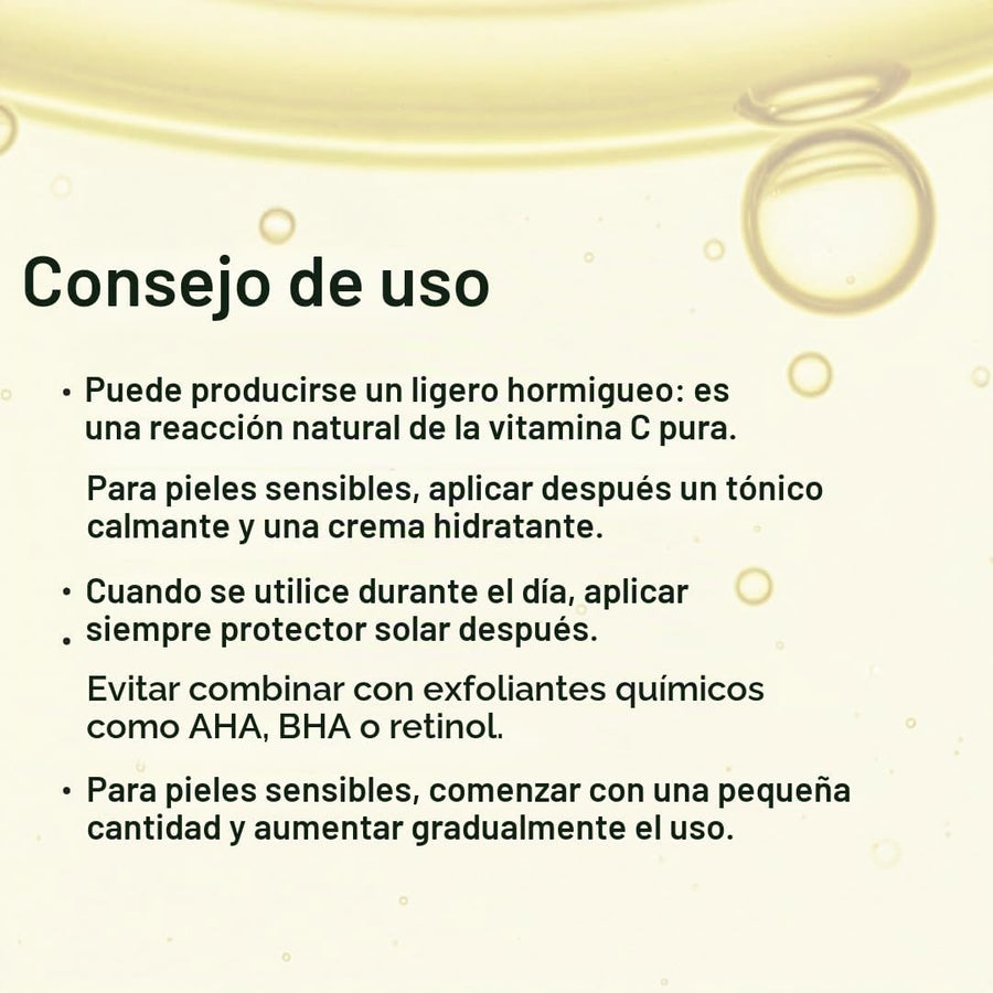 Sérum de Vitamina C Pura Purito rutina de cuidado facial nocturna.