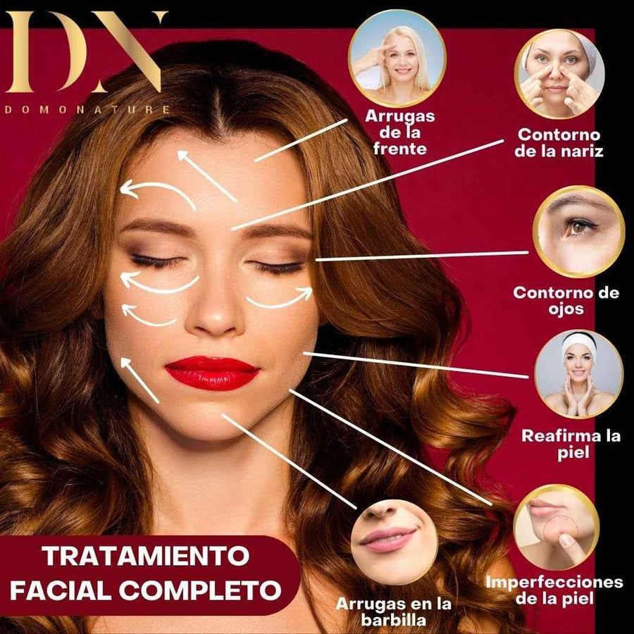 Crema facial de baba de caracol Domonature aplicación sobre el rostro.