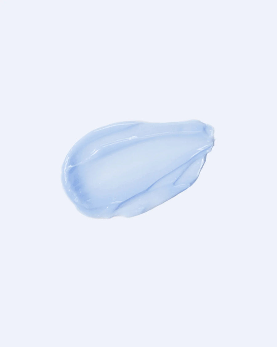 Crema Calmante Azul Guaiazulena Klairs detalle del tubo y la tapa blanca.