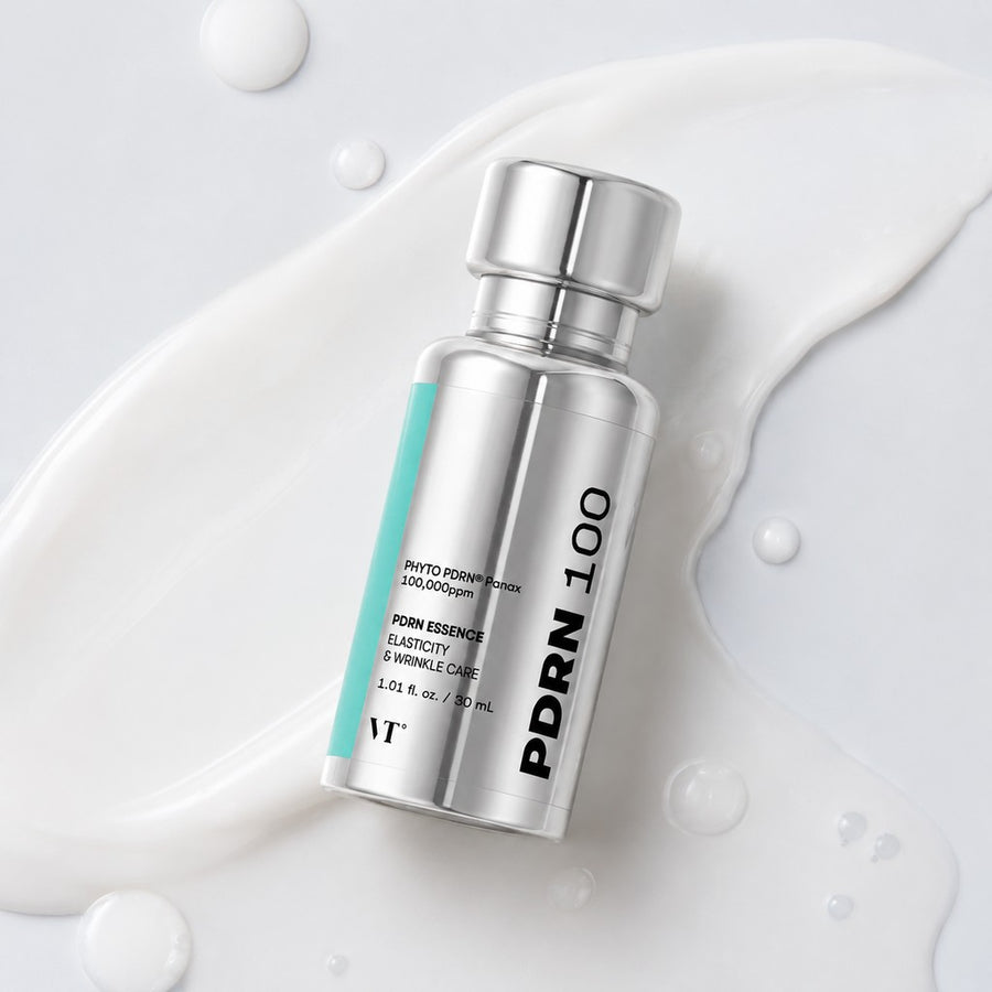 Kit Reedle PDRN VT: esencia PDRN Essence 100 sobre su textura lechosa