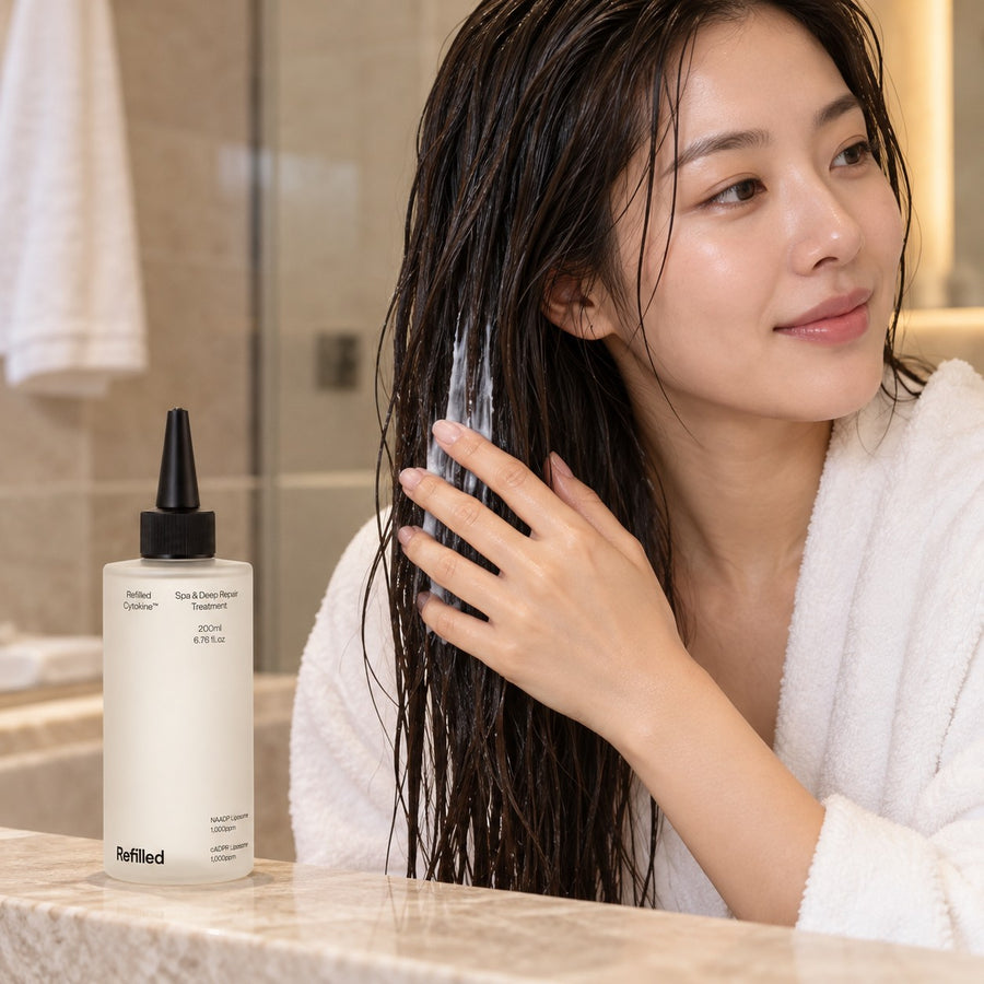 Mascarilla Capilar Refilled Cytokine Spa uso sobre el cabello