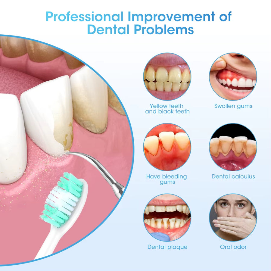 Limpiador Dental Eléctrico empaque y contenido de la caja