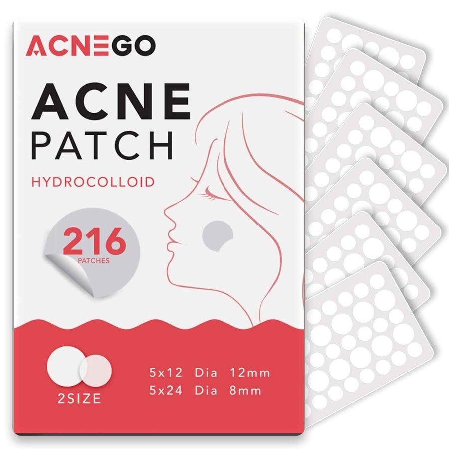 Parches Anti-Granos Hidrocoloide ACNEGO envase frontal con 216 unidades.