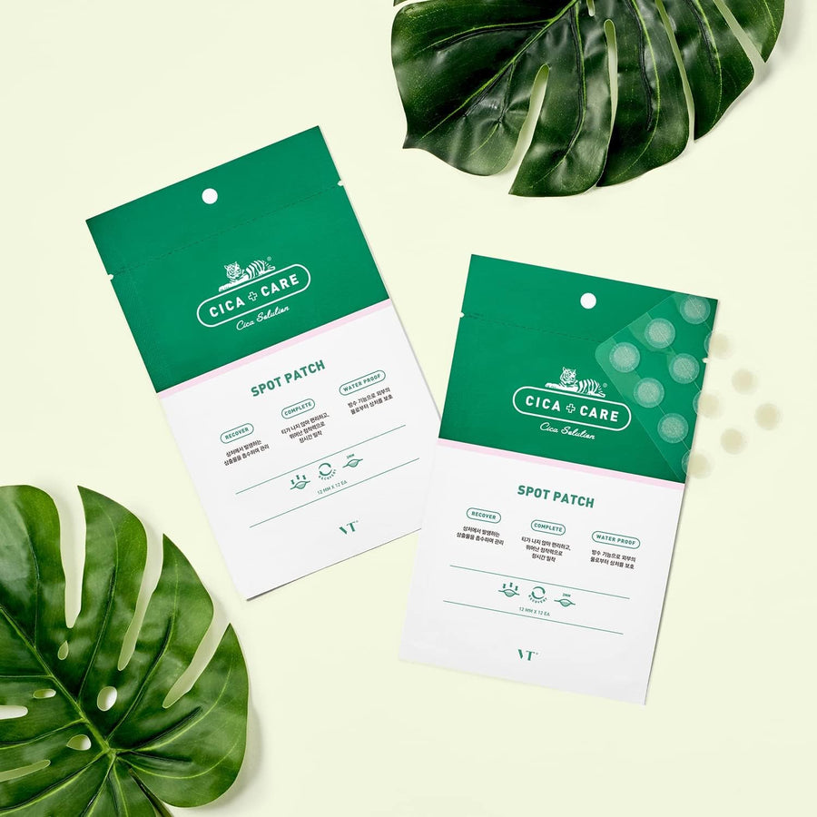 Parches Cica Care VT Cosmetics detalle de los dos tamaños.