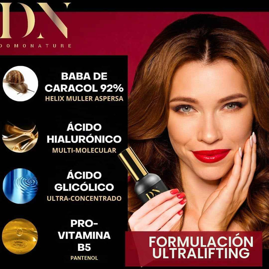 Crema facial de baba de caracol Domonature tarro abierto mostrando la textura.