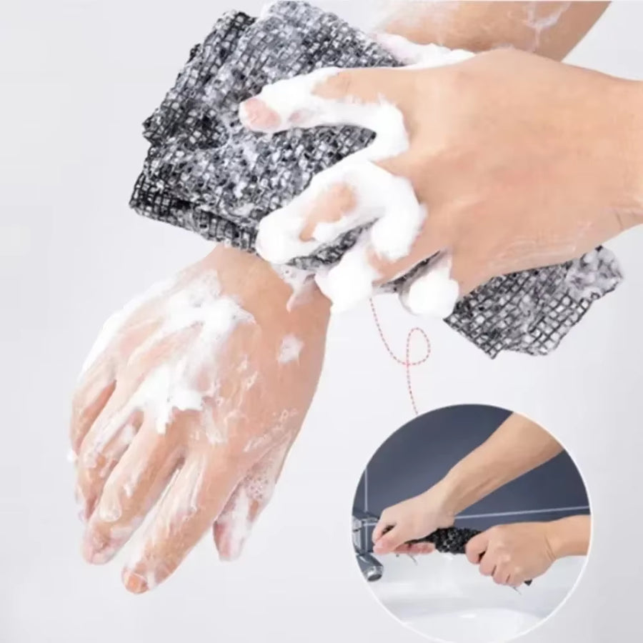 Toalla Exfoliante Japonesa uso en la ducha