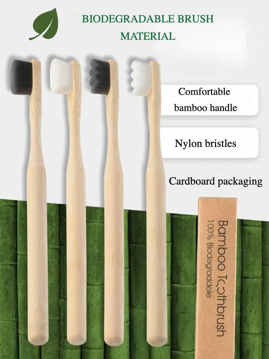 Bamboo Toothbrush Set 4Pcs Cerdas Extra Suaves