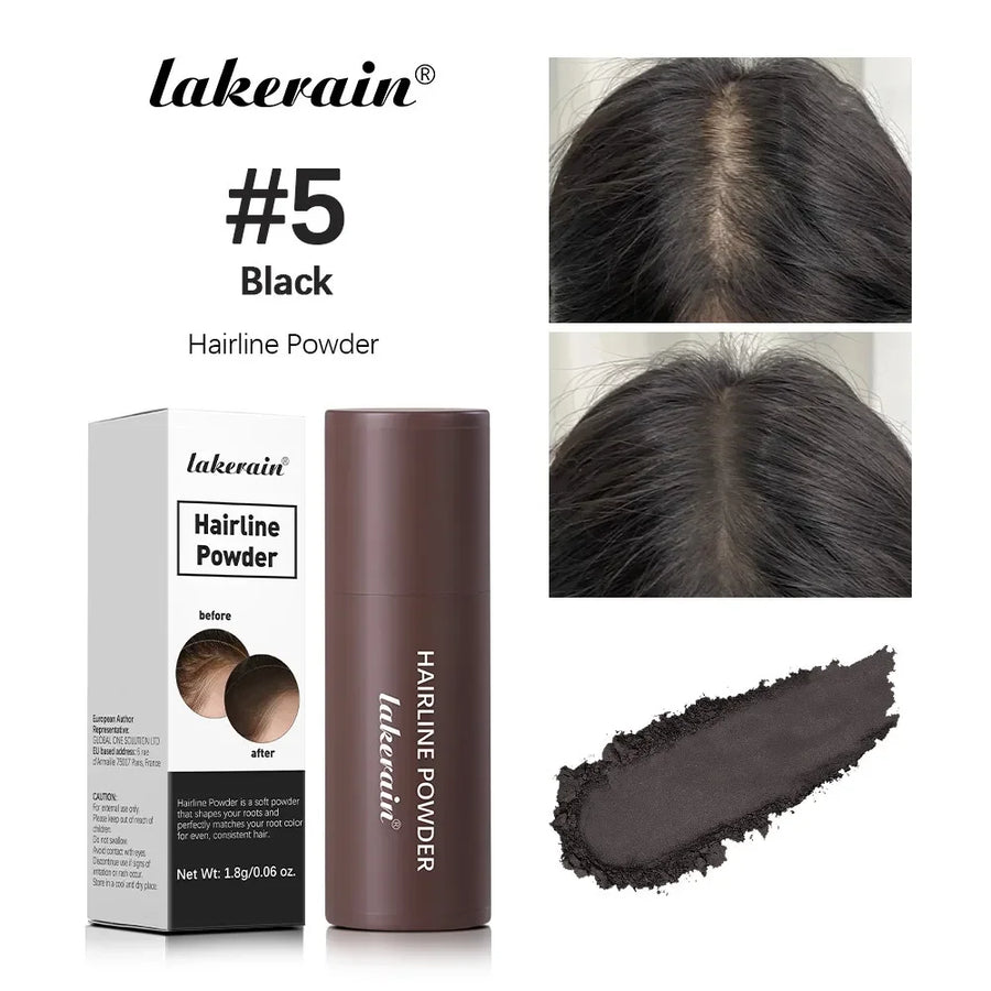 Polvo Corrector de Nacimiento de Cabello Lakerain aplicado como sombra facial.