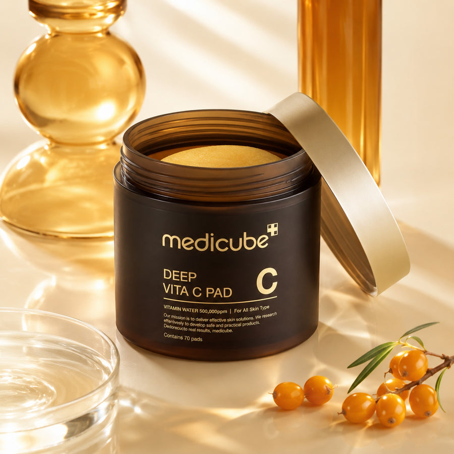 Discos Medicube Deep Vita C, textura del disco de doble cara