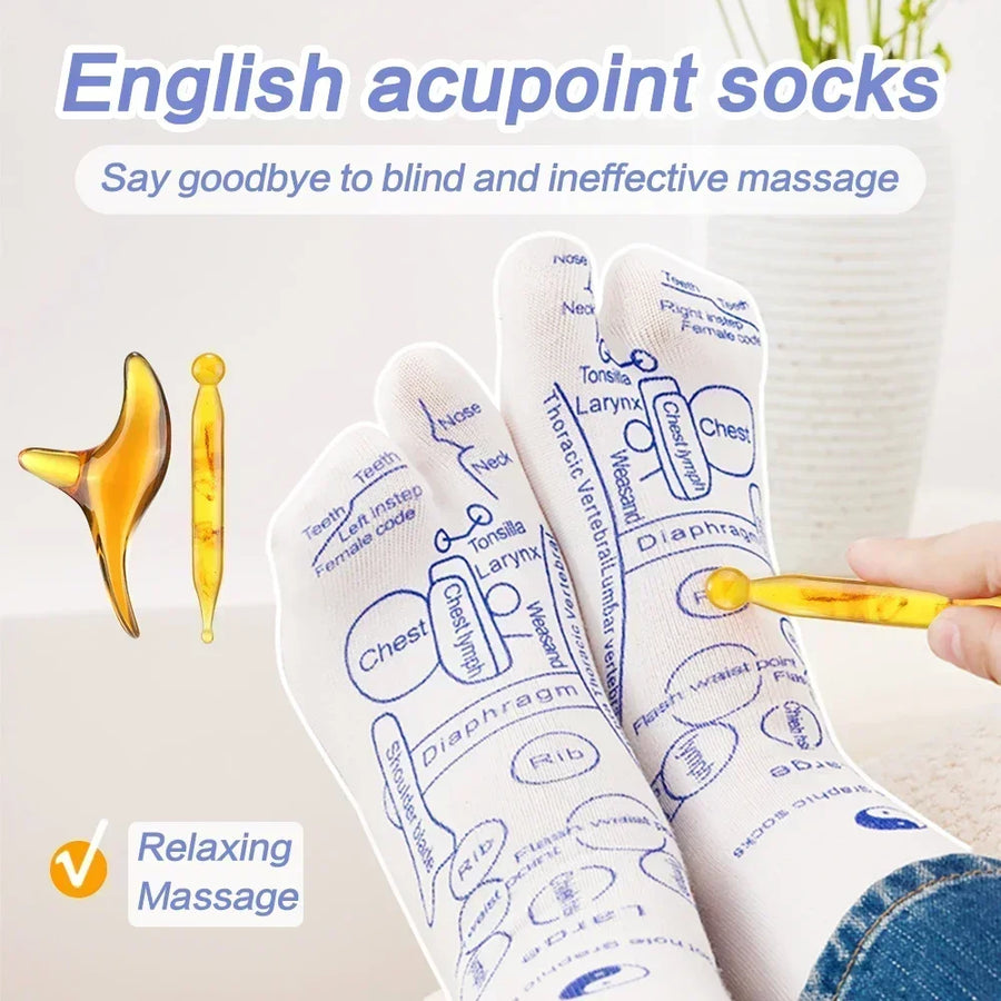 Calcetines de Acupresión para Pies talla hombre extendidos.