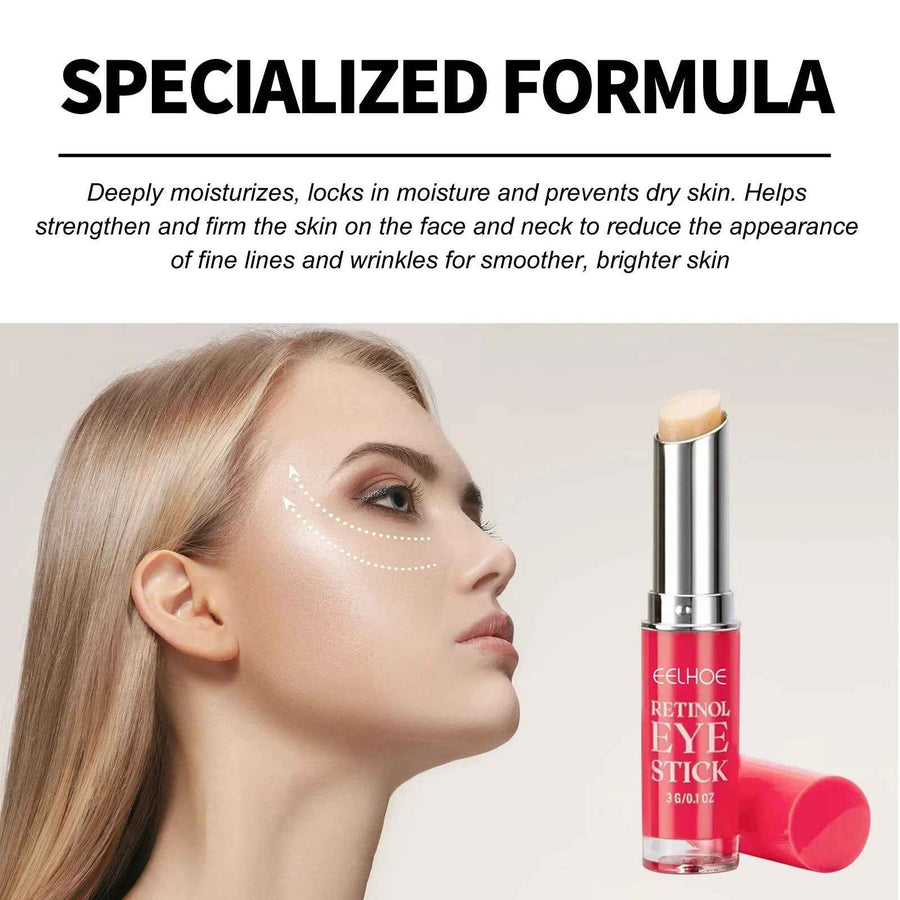 Stick Contorno de Ojos Retinol EELHOE deslizándose sobre la piel del párpado.