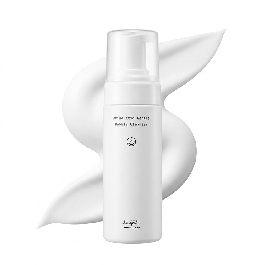 Kit Confort Dr.Althea: limpiador espumoso Amino Acid Gentle Bubble Cleanser de 140 ml sobre su textura de espuma