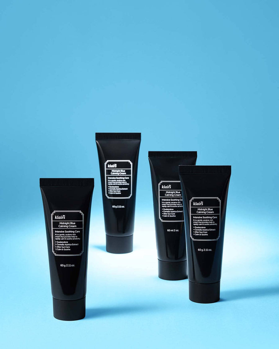 Crema Calmante Azul Guaiazulena Klairs rutina de cuidado facial nocturno.