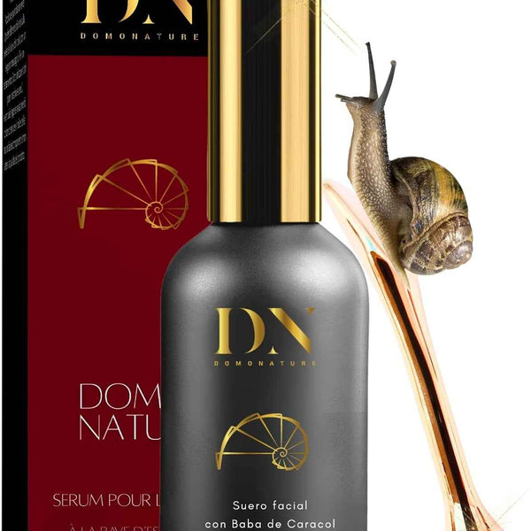 Crema facial de baba de caracol Domonature envase frontal del bote de 30 ml.
