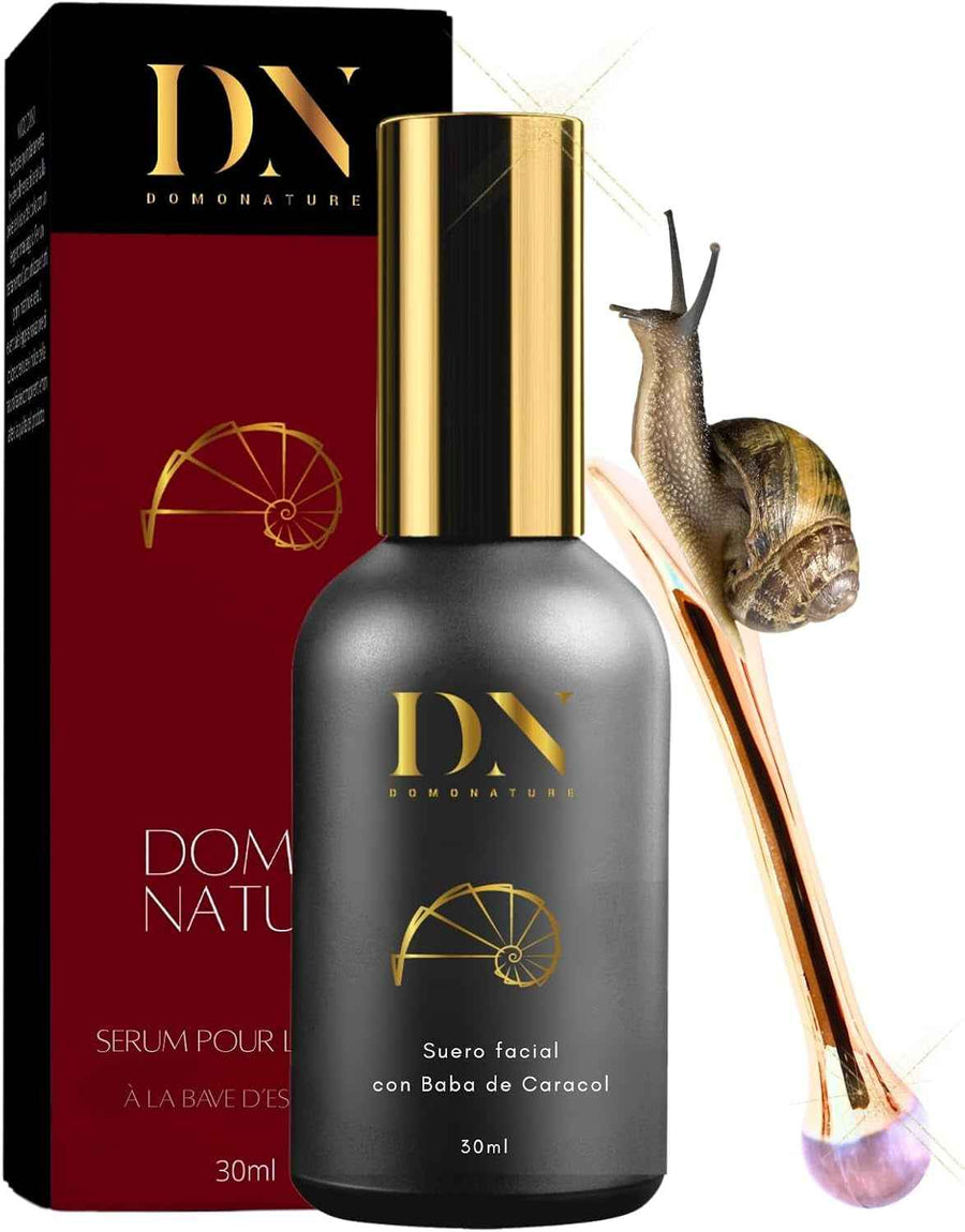 Crema facial de baba de caracol Domonature envase frontal del bote de 30 ml.