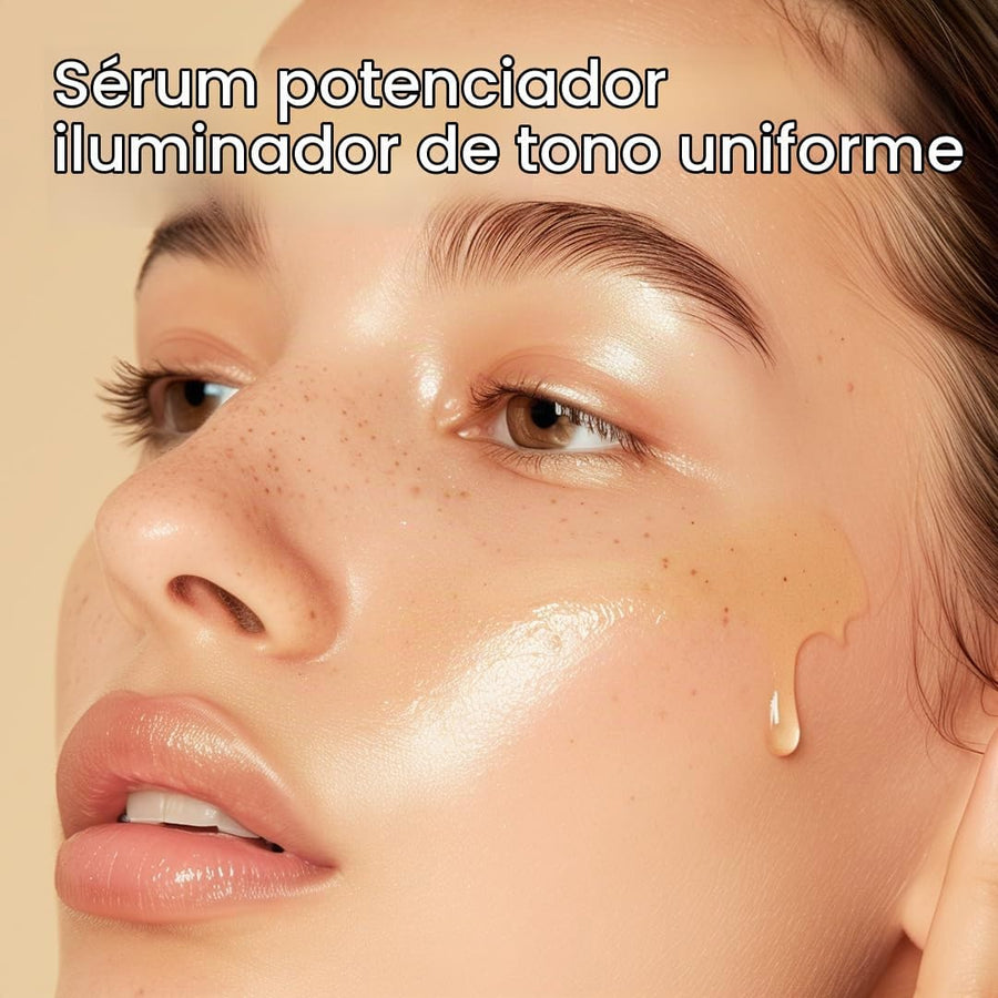 Sérum de Vitamina C Pura Purito aplicación sobre el rostro.