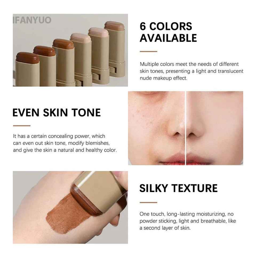 Stick de Base de Maquillaje con Sérum abierto mostrando el color.